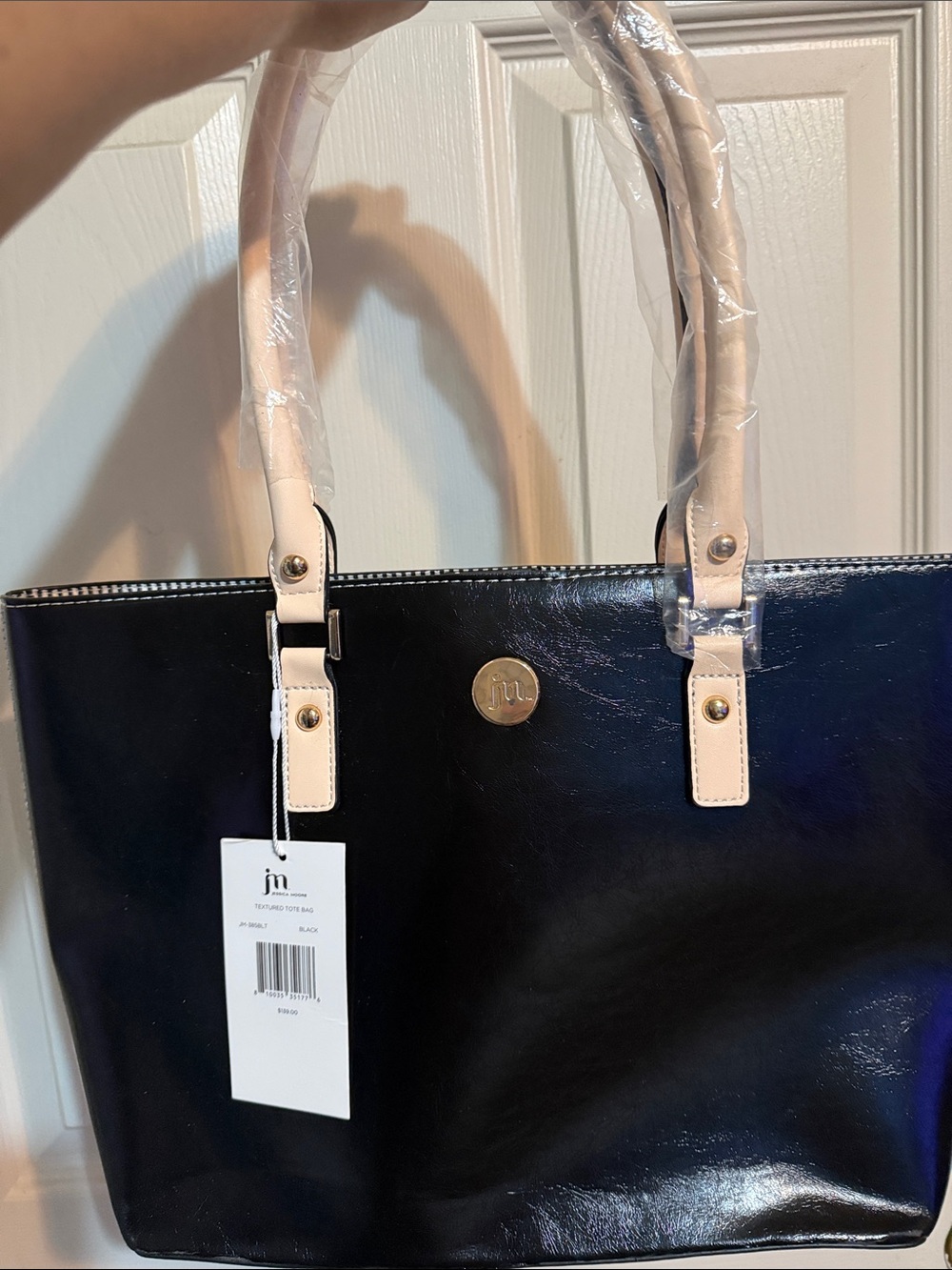 Jessica Moore Tote with Cream Handles